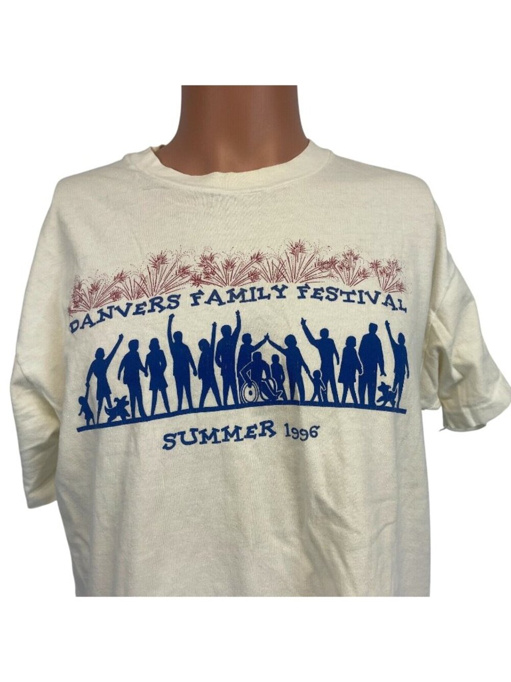 Vintage Danvers Massachusetts T Shirt Mens Size L Family Festival 90s